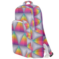 Trianggle Background Colorful Triangle Double Compartment Backpack by Wegoenart