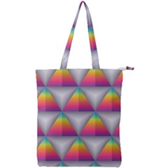 Trianggle Background Colorful Triangle Double Zip Up Tote Bag by Wegoenart