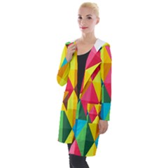 Background Colorful Abstract Hooded Pocket Cardigan