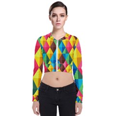 Background Colorful Abstract Zip Up Bomber Jacket by Wegoenart