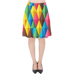 Background Colorful Abstract Velvet High Waist Skirt by Wegoenart