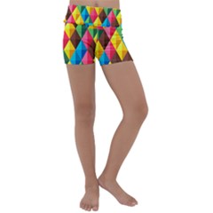 Background Colorful Abstract Kids  Lightweight Velour Yoga Shorts