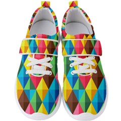 Background Colorful Abstract Men s Velcro Strap Shoes