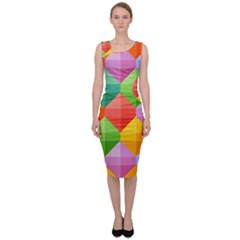 Colorful Geometric Sleeveless Pencil Dress