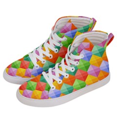 Colorful Geometric Men s Hi-top Skate Sneakers by Wegoenart