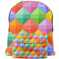 Colorful Geometric Giant Full Print Backpack by Wegoenart