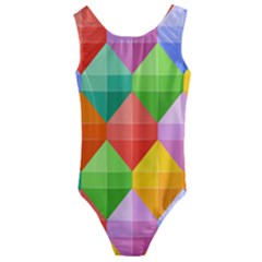 Colorful Geometric Kids  Cut-out Back One Piece Swimsuit