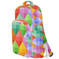 Colorful Geometric Double Compartment Backpack