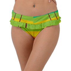 Seaside Sunrise Colorful Ocean Sea Frill Bikini Bottom