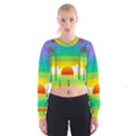 Seaside Sunrise Colorful Ocean Sea Cropped Sweatshirt View1