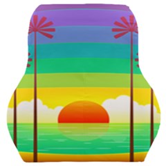 Seaside Sunrise Colorful Ocean Sea Car Seat Back Cushion  by Wegoenart