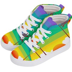 Seaside Sunrise Colorful Ocean Sea Kids  Hi-top Skate Sneakers by Wegoenart