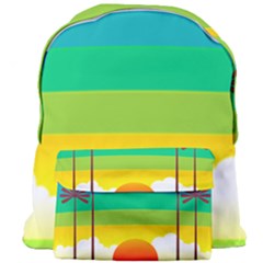 Seaside Sunrise Colorful Ocean Sea Giant Full Print Backpack by Wegoenart