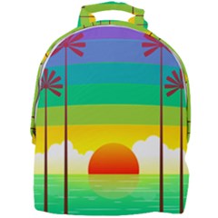 Seaside Sunrise Colorful Ocean Sea Mini Full Print Backpack