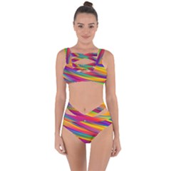 Colorful Background Bandaged Up Bikini Set  by Wegoenart