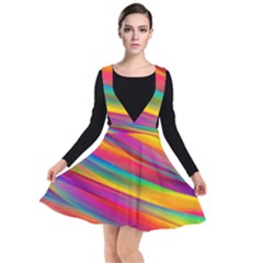 Colorful Background Plunge Pinafore Dress by Wegoenart