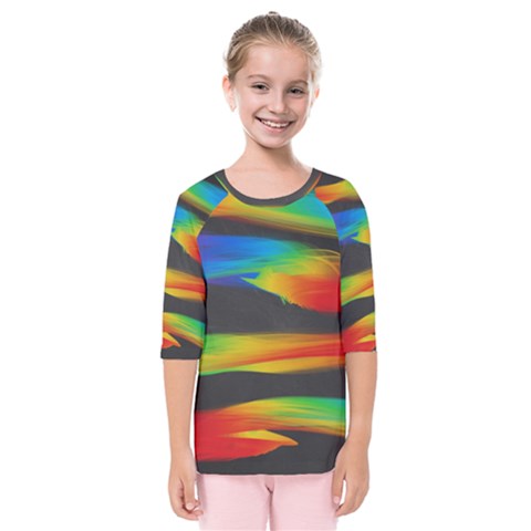 Abstarct Pattern Colorful Background Kids  Quarter Sleeve Raglan Tee by Wegoenart