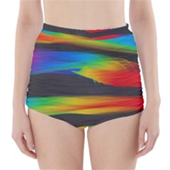 Abstarct Pattern Colorful Background High-waisted Bikini Bottoms by Wegoenart