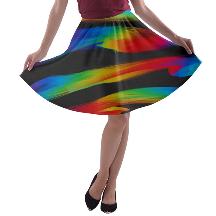 Abstarct Pattern Colorful Background A-line Skater Skirt