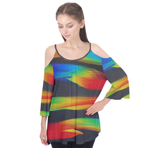 Abstarct Pattern Colorful Background Flutter Tees by Wegoenart