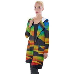 Abstarct Pattern Colorful Background Hooded Pocket Cardigan