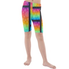 Background Colorful Abstract Kids  Mid Length Swim Shorts by Wegoenart