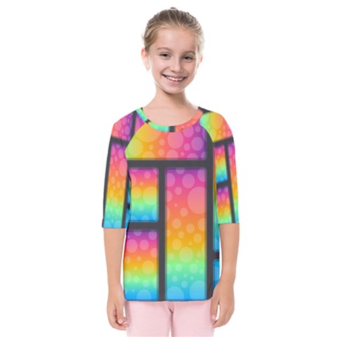 Background Colorful Abstract Kids  Quarter Sleeve Raglan Tee by Wegoenart