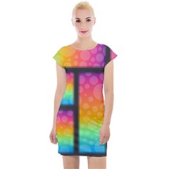 Background Colorful Abstract Cap Sleeve Bodycon Dress