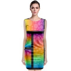 Background Colorful Abstract Sleeveless Velvet Midi Dress by Wegoenart