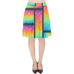 Background Colorful Abstract Velvet High Waist Skirt by Wegoenart