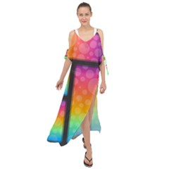 Background Colorful Abstract Maxi Chiffon Cover Up Dress