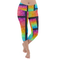 Background Colorful Abstract Lightweight Velour Capri Yoga Leggings