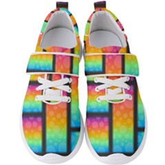 Background Colorful Abstract Men s Velcro Strap Shoes