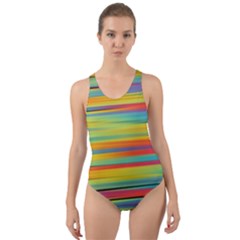 Colorful Background Pattern Cut-out Back One Piece Swimsuit by Wegoenart