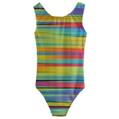 Colorful Background Pattern Kids  Cut-out Back One Piece Swimsuit by Wegoenart