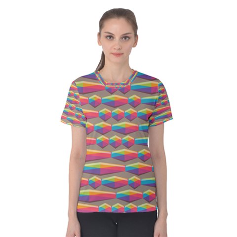 Background Abstract Colorful Women s Cotton Tee by Wegoenart