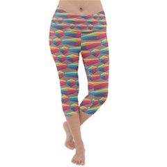 Background Abstract Colorful Lightweight Velour Capri Yoga Leggings by Wegoenart