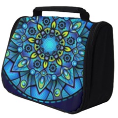 Mandala Blue Abstract Circle Full Print Travel Pouch (big)