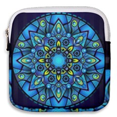 Mandala Blue Abstract Circle Mini Square Pouch