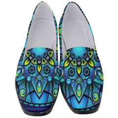 Mandala Blue Abstract Circle Women s Classic Loafer Heels