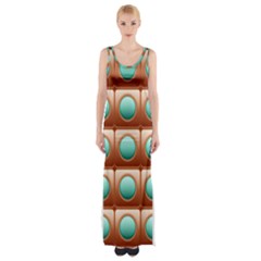 Abstract Background Circle Square Maxi Thigh Split Dress by Wegoenart