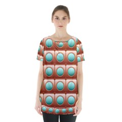 Abstract Background Circle Square Skirt Hem Sports Top by Wegoenart