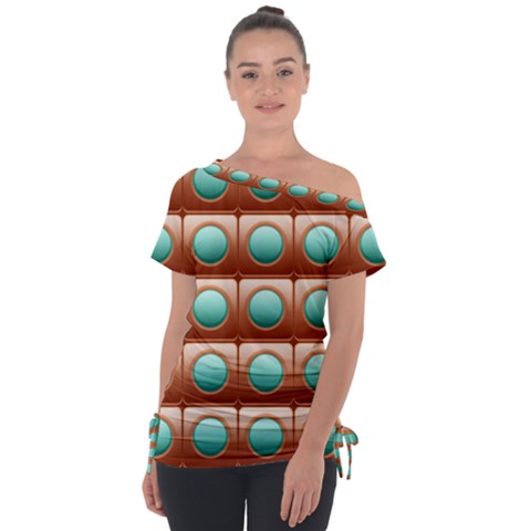 Abstract Background Circle Square Tie-up Tee by Wegoenart