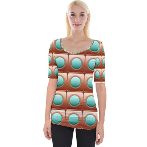 Abstract Background Circle Square Wide Neckline Tee by Wegoenart