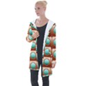 Abstract Background Circle Square Longline Hooded Cardigan View1