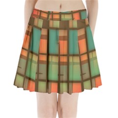 Background Abstract Colorful Pleated Mini Skirt by Wegoenart