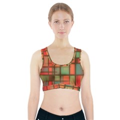 Background Abstract Colorful Sports Bra With Pocket by Wegoenart