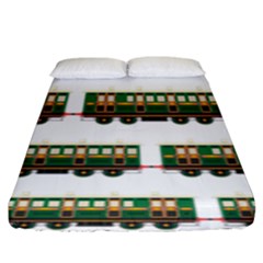 Trains Pattern Transportation Fitted Sheet (king Size) by Wegoenart