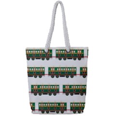 Trains Pattern Transportation Full Print Rope Handle Tote (small)