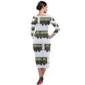 Trains Pattern Transportation Quarter Sleeve Midi Velour Bodycon Dress View2